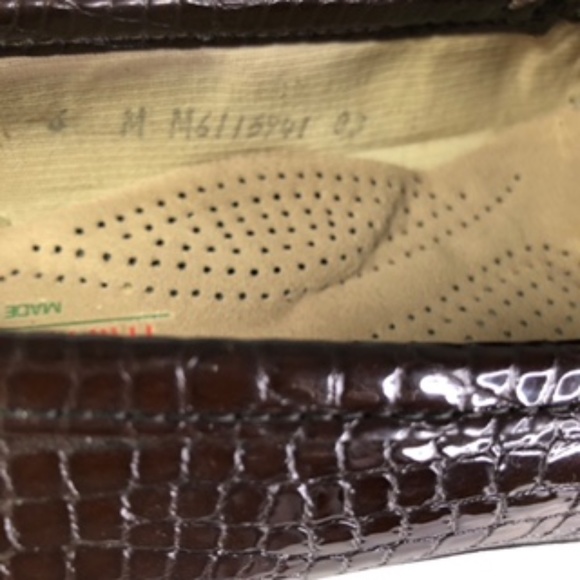 SAS Crocodile Embossed Leather Moccasin Loafer Size 6 - Picture 5 of 8